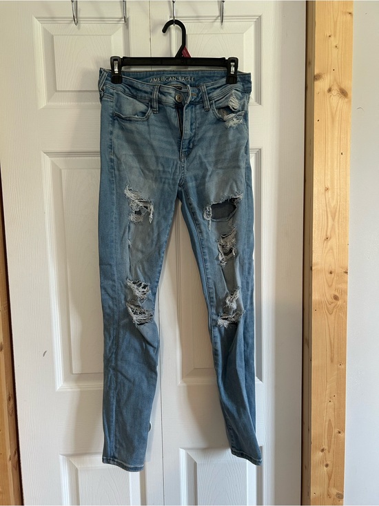 American Eagle Outfitters Denim - American Eagle Outfitters Light Blue Ripped Skinny Jeans